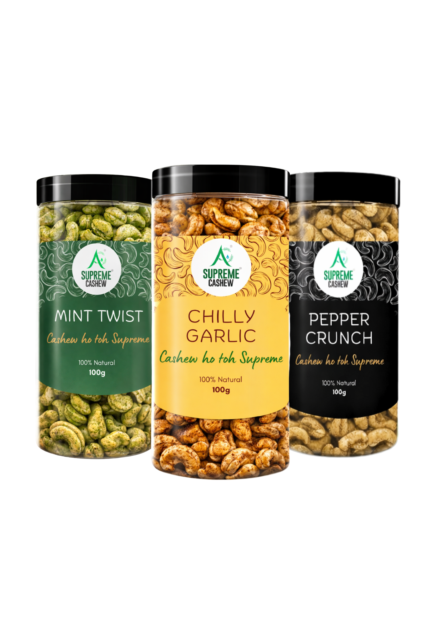 Mint Twist + Chilly Garlic + Pepper Crunch Combo (3*100g)