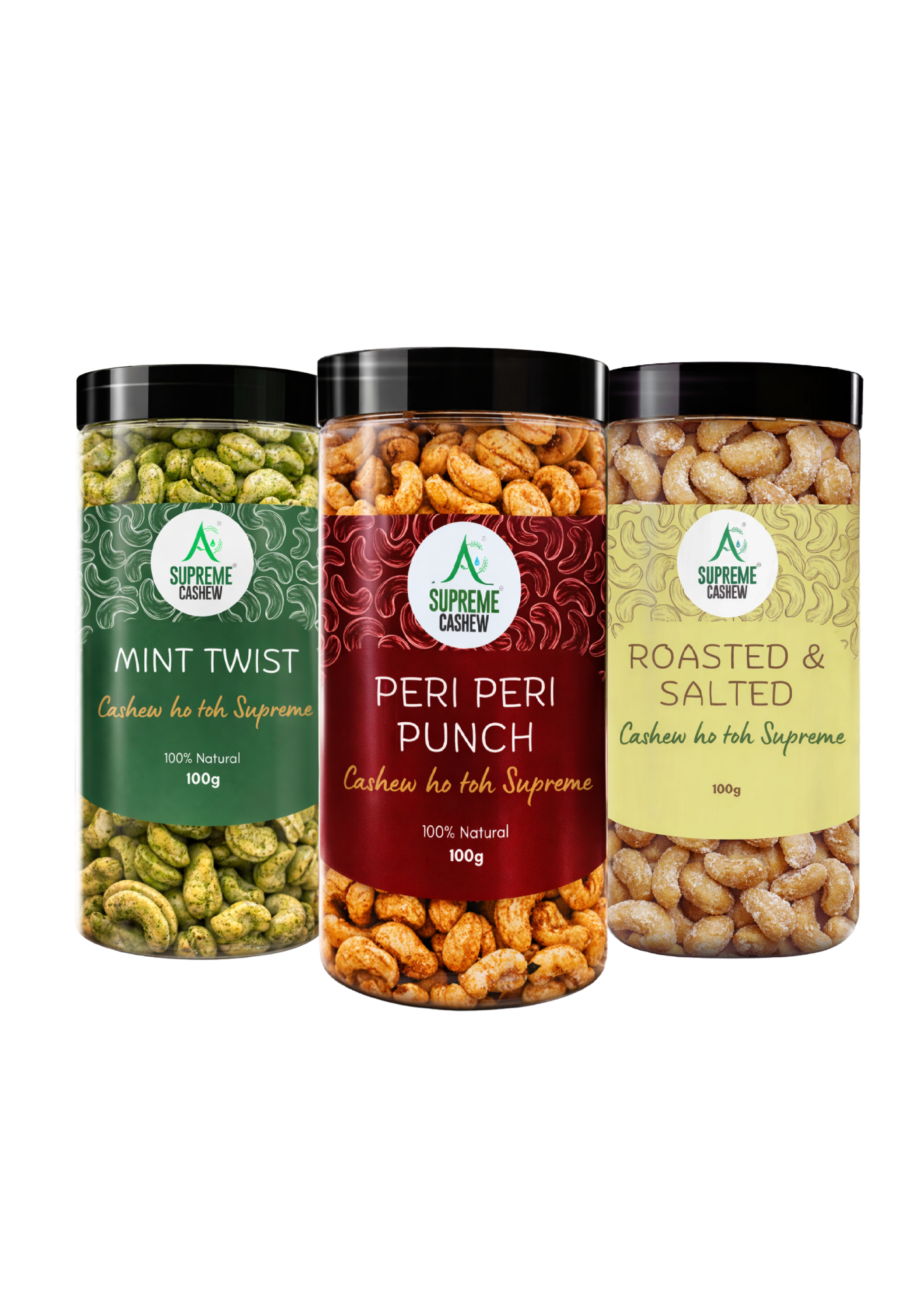Mint Twist + Peri Peri Punch + Roasted & Salted Combo (3*100g)