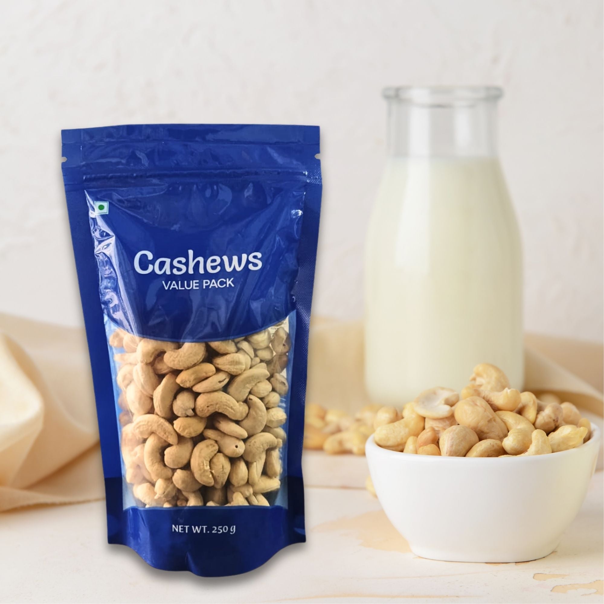 Plain Cashews (Kaju) Value Pack 250 g