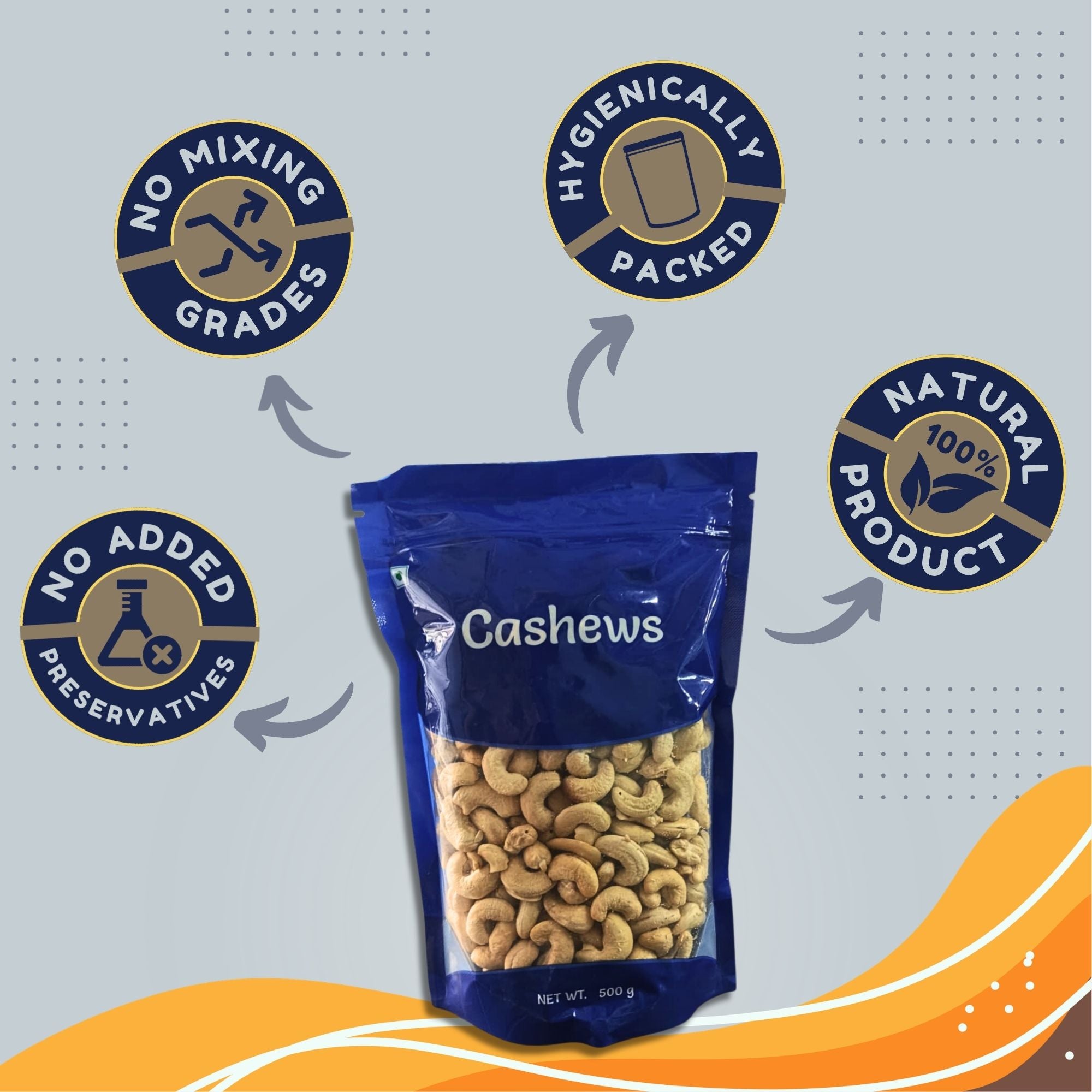 Plain Cashews (Kaju) Value Pack 500 g