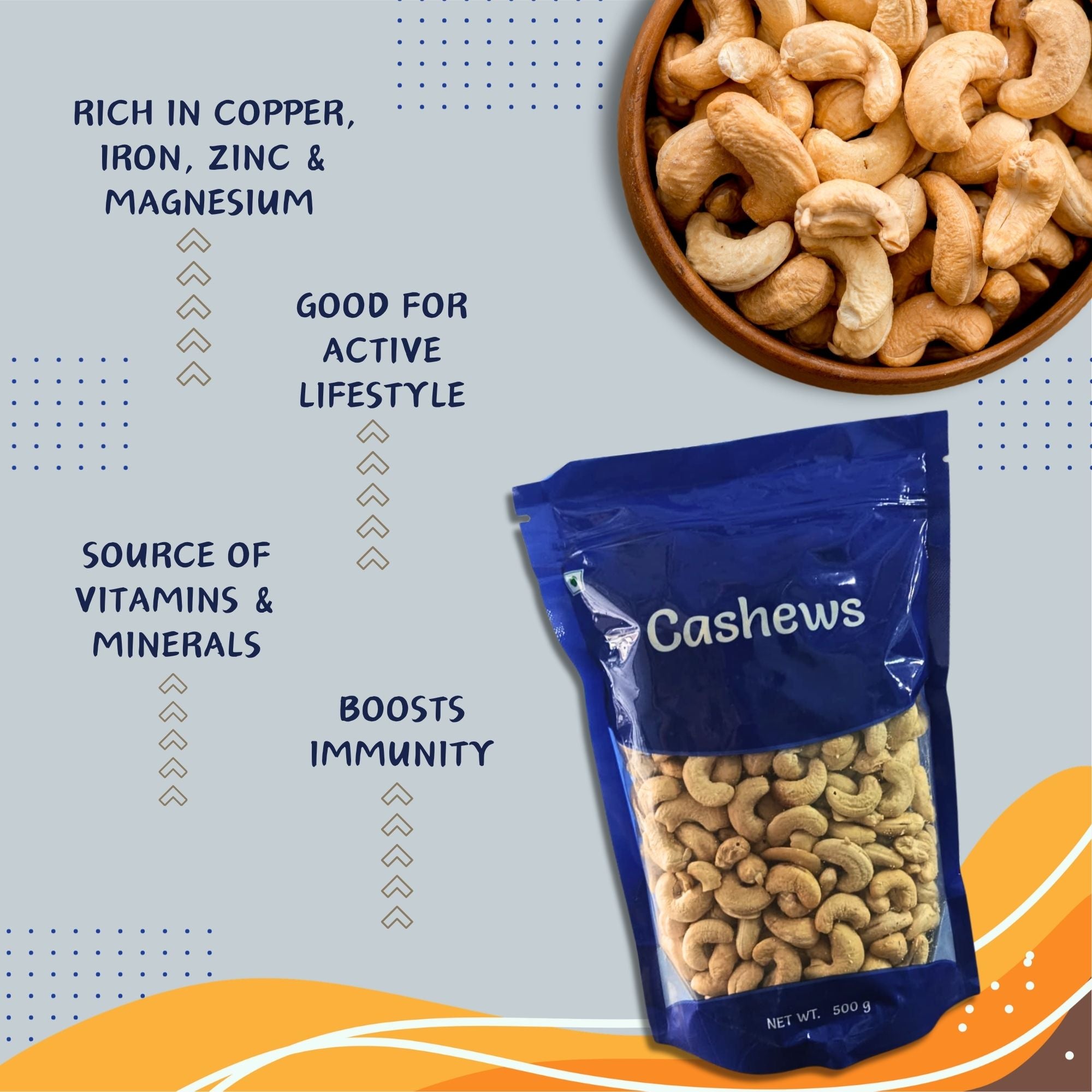 Plain Cashews (Kaju) Value Pack 500 g